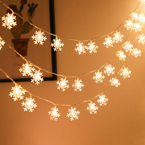 LED Snowflake String Lights Snow Fairy Garland Decoration for Christmas tree New Year Room Valentine's day Battery Plug Operated ► Photo 1/6