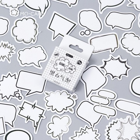45PCS/box Creative Dialog Box Album Paper Lable Stickers Crafts And Scrapbooking Decorative Lifelog Sticker Cute Stationery ► Photo 1/5