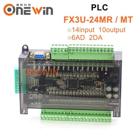 FX3U-24MR FX3U-24MT  PLC industrial control board 14 input 10 output 6AD 2DA with 485 communication and RTC ► Photo 1/4