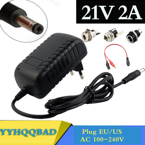 21V 2A 18650 Lithium Battery Charger 18V lithium battery Charger 5.5mm x 2.1mm DC Power Jack Socket Female Panel Mount Connector ► Photo 1/6