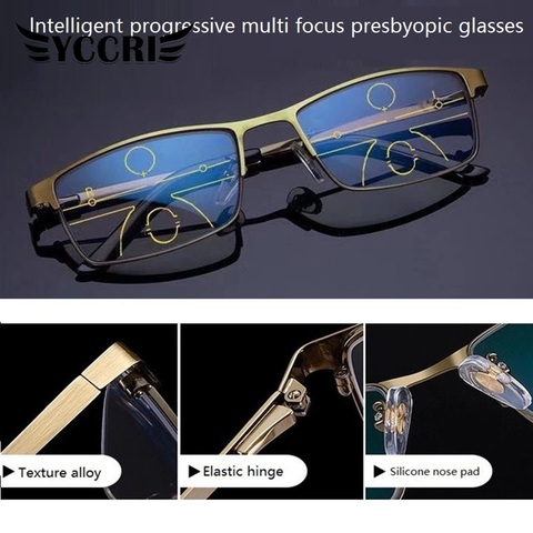 Progressive Multi-focus Reading Glasses for Men Women Anti-blue Light Near Far Reading Glasses Anti-radiation Mobile Metal Gafas ► Photo 1/6