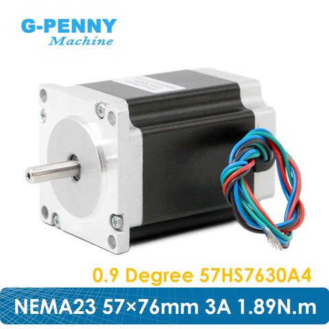 New arrival! G-penny Nema23 57x76mm Stepper Motor 0.9deg 1.89Nm 3A 270Oz-in D=8mm 4wires For CNC machine and 3D printer ► Photo 1/6