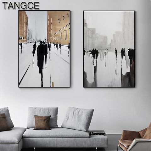 Abstract Bronze Canvas Painting Nordic Poster Print British Street Wall Art Pictures for Living Room Classic Wall Paintings Deco ► Photo 1/6