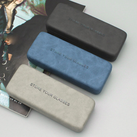 1PC Portable Unisex Leather Spectacle Eye Glasses Case Waterproof Hard Eyeglasses Reading Glass Boxes Eyewear for Women Men ► Photo 1/6