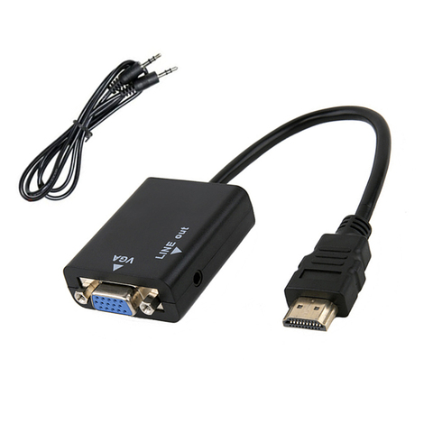 HDMI Male to VGA Female Converter Video Audio Cable Adapter HD 1080P 720P 480P For PC Laptop TV Box Computer Display Projector ► Photo 1/6
