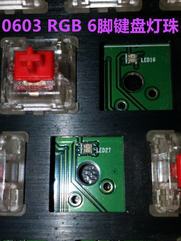 100PCS 0603 SMD LED RGB red+green+blue 0606 full color LEDs 1616 0.06W 20mA for Corsair keyboard K65/K90/K70 6 pin chip leds ► Photo 1/3