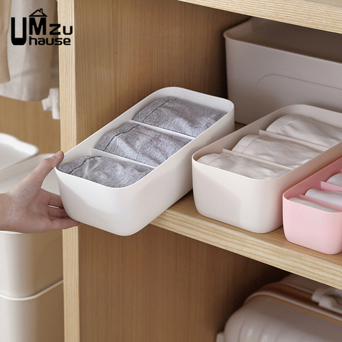 Socks Underwear Panties Storage Boxes Drawer Divider Plastic Separate Organizer Wardrobe Cabinet Desk Bathroom Home Organization ► Photo 1/6