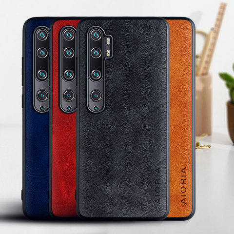 Case for Xiaomi Mi Note 10 Pro Luxury Vintage leather cover phone for xiaomi mi note 10 case funda coque capa Business Vintage ► Photo 1/6