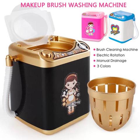 2022 Newest Sponge Makeup Brushe Cleaner Toy Mini Electric Washing Machine Children Pre School Toy Pretend Play Housekeeping Toy ► Photo 1/6