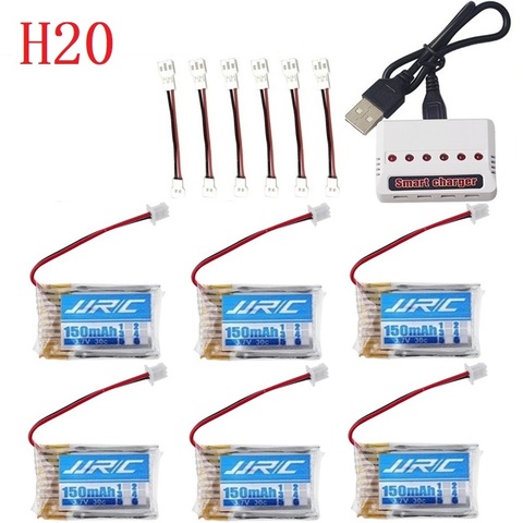 Original H20 battery 3.7V 150mAh For JJRC H20 Syma S8 M67 U839 RC Quadcopter Parts 1s 3.7V Lipo Battery With 6-in-1 Charger sets ► Photo 1/6