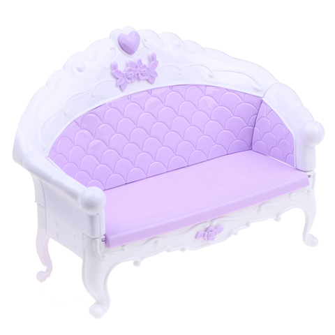 Dollhouse Furniture Lounge Sofa for fashion Dolls White or Purple plastic for kids ► Photo 1/6
