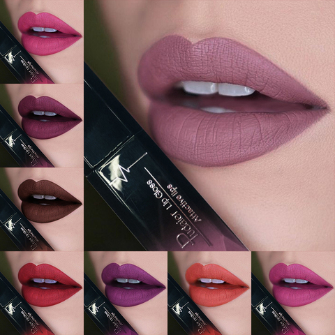 Pudaier Waterproof Lip Gloss Matte Liquid Lipstick Matte Lip Stick Cosmetics Makeup Nude Purple Black Rose Cosmetics ► Photo 1/6