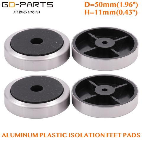 GD-PARTS 50*11mm Aluminum Plastic Amplifier Foot Feet Speaker Computer CD DVD Chassis Isolation Stand Base Pads Pack of 4PCS ► Photo 1/5