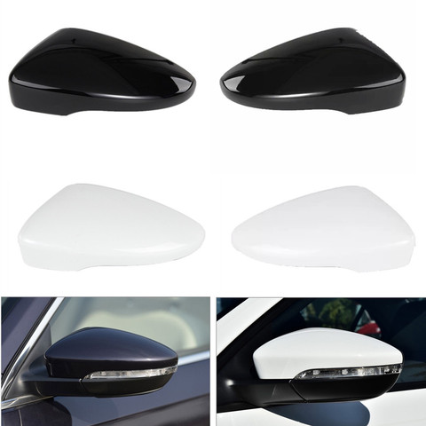 2Pcs Carbon Black&Polar White Side Wing Mirror Cover Rearview Mirror caps replace For VW Passat B7 CC Scirocco Jetta MK6 Beetle ► Photo 1/5