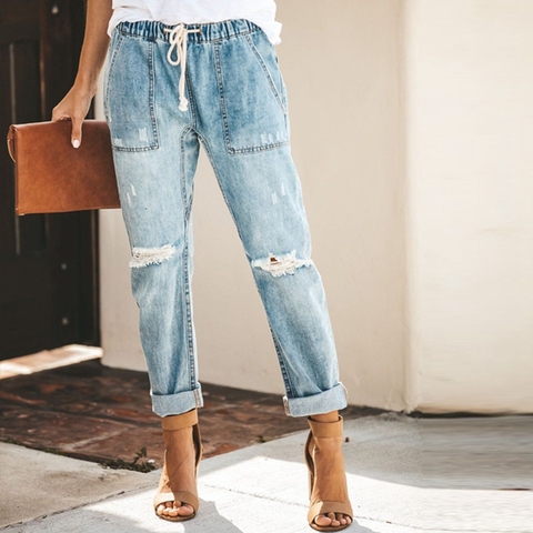 2022 Harem Pants Vintage Mid Waist Jeans Women Boyfriend Ripped Jeans summer Casual Mom Jeans Cowboy Denim Pants Ladies Jeans ► Photo 1/6