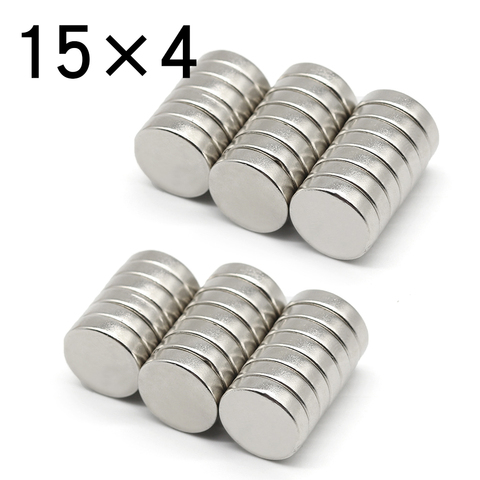 5/10/20/50 Pcs 15x4 Round NdFeB Neodymium Magnet N35 Super Powerful Small imanes Permanent Magnetic Disc ► Photo 1/6