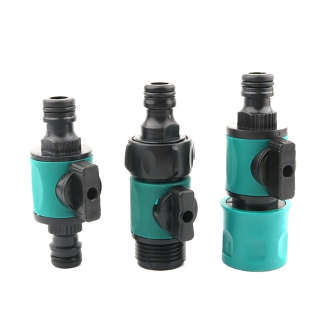 1pc 1/2 Inch To 16mm Quick Connector With Valve Garden Irrigation Quick Couplings Garden Watering Pipe Fittings Supplies ► Photo 1/4