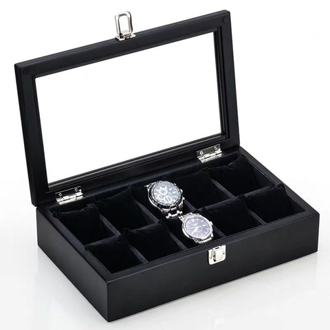 New Wood Watch Display Boxes Case Black Mechanical Watch Organizer Holder Fashion Watch Packing Gift Cases ► Photo 1/6