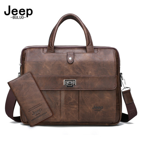 JEEP BULUO Man Briefcase Big Size Laptop Bags Business Travel Handbag office Business Male Bag For A4 Files Tote bag ► Photo 1/6