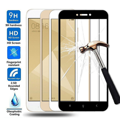 15D Protective Glass For Xiaomi Redmi 4X 5A 5 Plus 6 6A 7A Redmi Note 4 4X 5 5A Pro Tempered Glass Screen Protector Film Case ► Photo 1/6