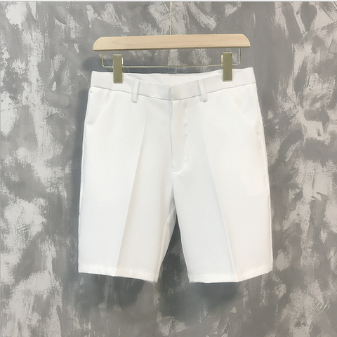 2022 new five-point pants men's summer trend casual 5 points mid pants wild youth loose white suit shorts bermuda masculina ► Photo 1/6