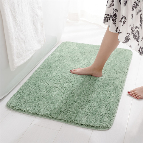 Doorway Bathroom Rug Non-Slip Soild Bath Mat Rectangular Absorbent Bathroom Carpet Soft Feet Comfortable Microfiber Indoor Rug ► Photo 1/6