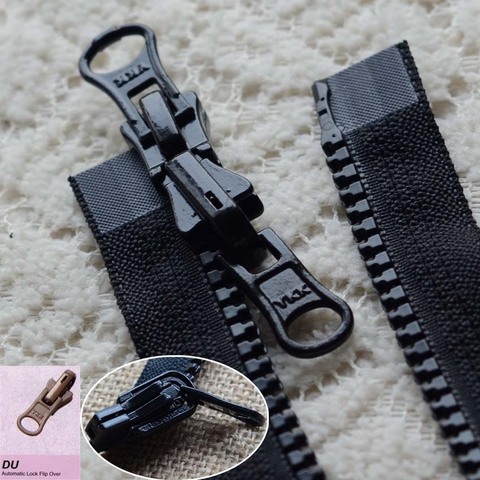 5# Long Plastic Resin Ykk Zipper Black Flip Slider Pull Two-way Fastener Double-open End Double-side Jacket Sewing Accessories ► Photo 1/3