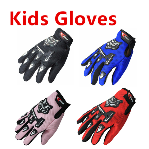 Hot Sale Kids Summer Full Finger Motorcycle Gloves Child Moto Luvas Motocross Leather Motorbike Guantes Children Racing Glove ► Photo 1/6