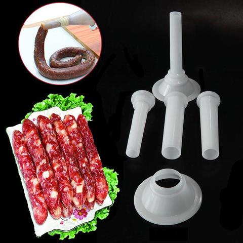 Portable 4pcs/set Meat Grinder Sausage Stuffer Filling Tubes DIY Sausage Maker Funnels Nozzles with 11.2cm Base Kitchen Tools ► Photo 1/6