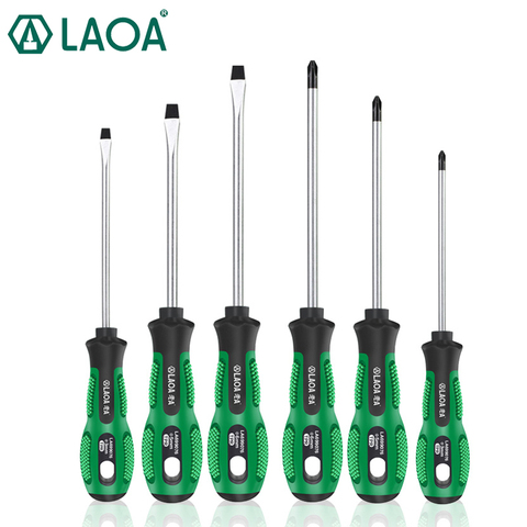 LAOA 6pcs Screwdriver Set Household Repair Tools CR-V Magnetic Screwdrivers Kit Phillips Screwdriver Straight Screwdriver ► Photo 1/6