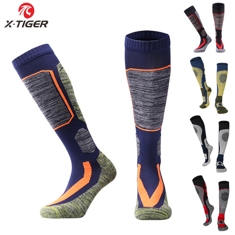 X-Tiger Ski Socks Winter Warm Thermal Cycling Skiing Soccer Socks Long Leg Warmers Sock Man Outdoor Sports Snowboard Slip Sock ► Photo 1/6