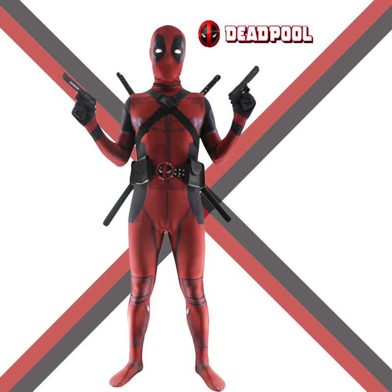 Kids Dead Pool Costumes Cool Full Body Spandex Boy Halloween Cosplay Party New 