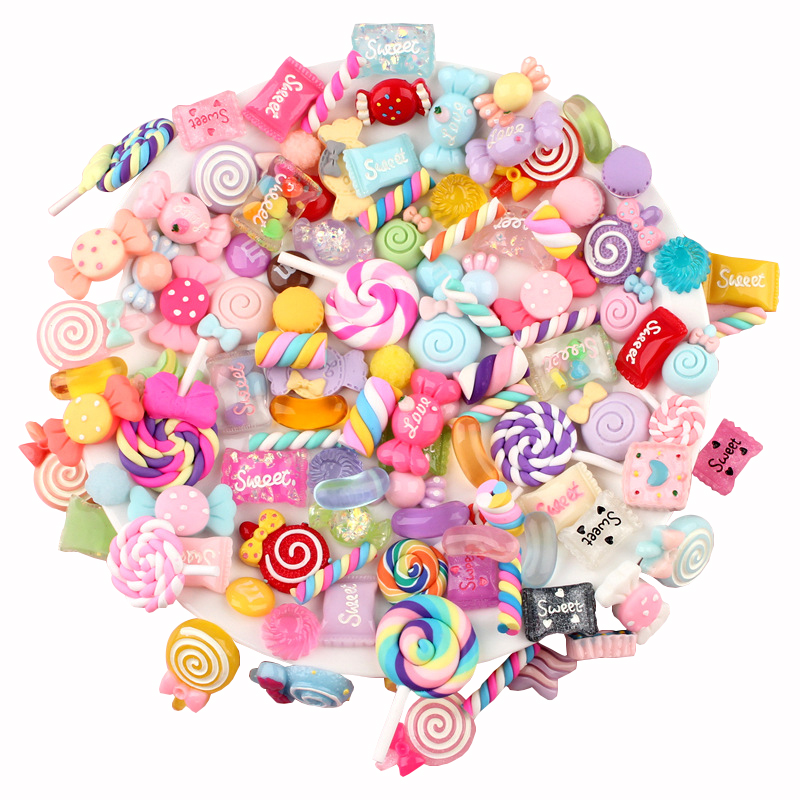 Lollipop Candy Resin Polymer Clay Flatback Charms Cabochon 30pc Miniature  Food