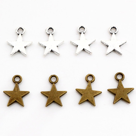 30pcs Charms star 11x8mm Tibetan Silver Plated Pendants Antique Jewelry Making DIY Handmade Craft ► Photo 1/3