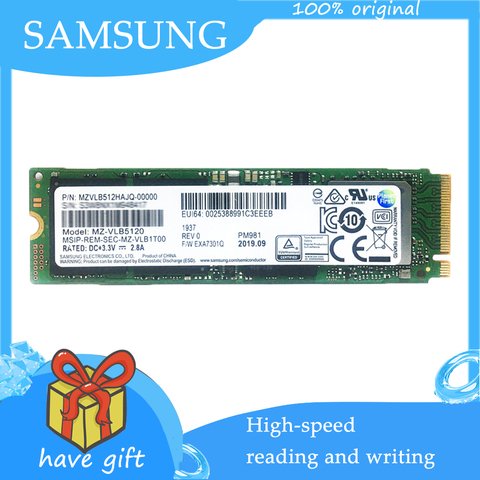 SAMSUNG PM981 SSD M.2 256GB 512GB Solid State Hard DiskInternal disco duro TLC M2 SSD NVMe PCIe 3.0 x4 NVMe Laptop ► Photo 1/6