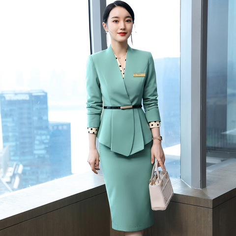 Long-sleeved Knee Length Midi Skirt Suit Jacket Office Lady Suit Set  Asymmetrical Slimming Jacket Business Suit For Women Skirt - Price history  & Review | AliExpress Seller - Fmasuth Official Store | Alitools.io