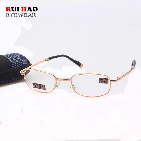 Portable Presbyopia Eyeglasses Folding Reading Glasses Clear Glass Lenses Read Spectacles Rectangle Magnifying Glasses 809 ► Photo 1/6