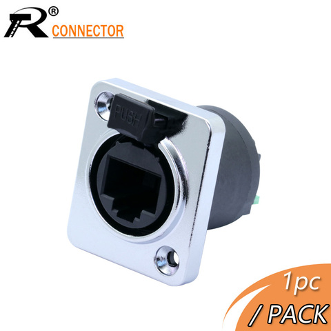 1pc RJ45 Module plug socket screw type waterproof connector panel mount metal ethernet PCB Network connector ► Photo 1/6