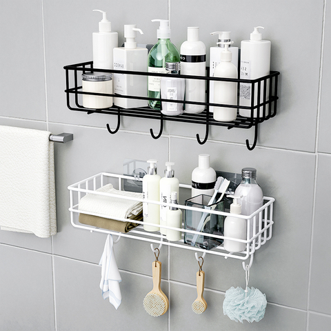 Punch-Free Corner Racks Shower Wall Mounted Organizer Basket Bathroom Accessories For Shampoo Storage Holder With Suction Cup ► Photo 1/6