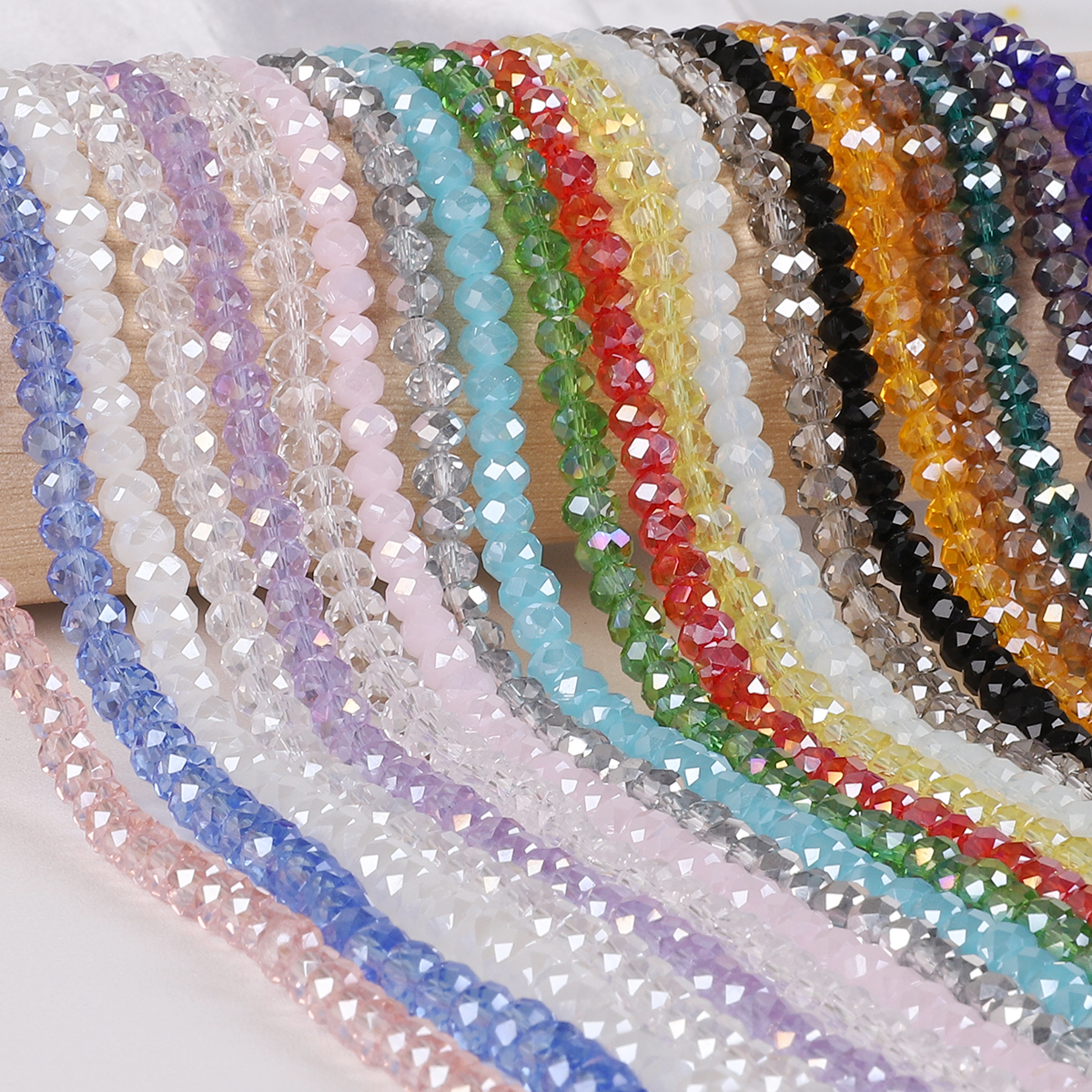 100pcs 6mm Rondelle Faceted Crystal Glass Loose Spacer Beads Jewelry Makings#G 