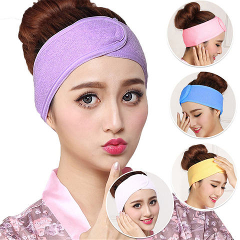 1PC Women Adjustable Makeup Toweling Hair Wrap Headband Soft Adjustable Salon SPA Facial Headband Hairband Hair Accessories ► Photo 1/6