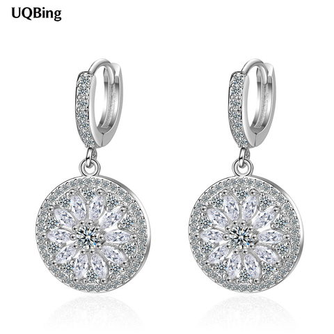 Solid 925 Sterling Silver Big Round Dreamcatcher Zircon Crystal Clip Earring For Women Birthday Gifts Jewelry ► Photo 1/5