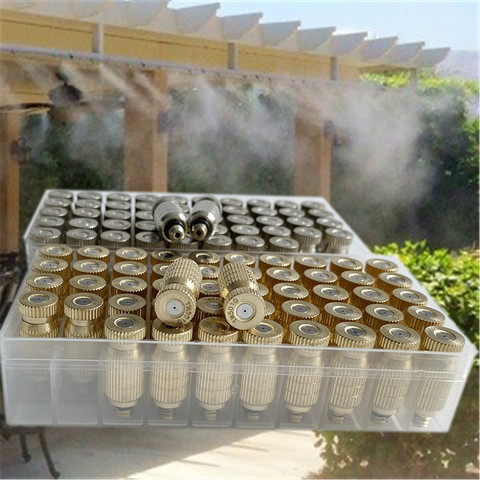 S364 High Quality 50pcs High Pressure Brass Fog Mist Nozzle Fogging Spray Head 10/24 Male Threaded 0.1-0.8mm Orifice Fog Nozzles ► Photo 1/6