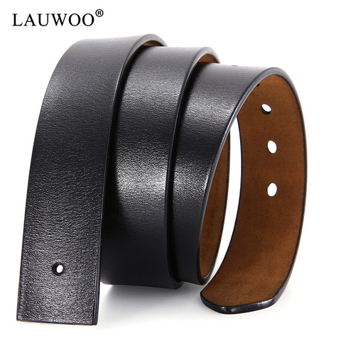 No Buckle Genuine Leather Belts With Holes High Quality 100% Pure Cowhide Belt Strap 3.3CM/3.7CM ► Photo 1/6
