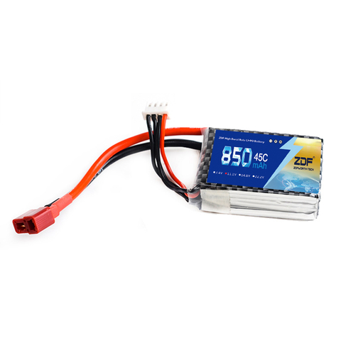 ZDF Lipo Battery 1S 2S 3S 3.7V 7.4V 11.1V 850mAh 25C 45C 65C with Female Plug for RC Racing Drone FPV Multicopter Fixed-wing ► Photo 1/3