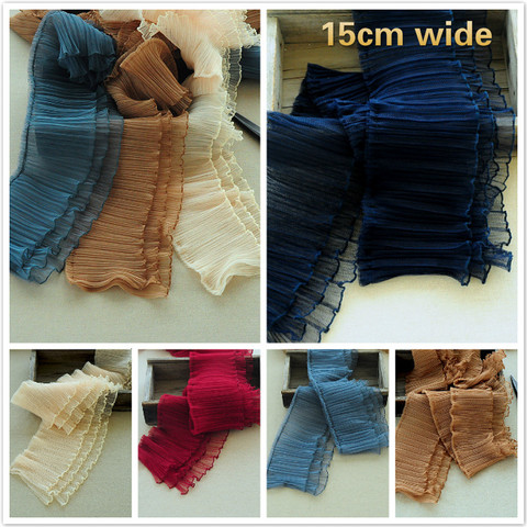 Three-layer Pleated Ruffled Edge Tulle Lace Fabric DIY Clothes Cuff Skirt Hem Trim Fast Stitching Accessories Textile Material ► Photo 1/5