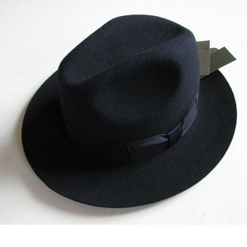 2022  Crushhat 100% Wool From Australian Fedora Fashion Unisex Black Homburg Panama Jazz Hat Men Panama Fedora Black Hats B-1540 ► Photo 1/6