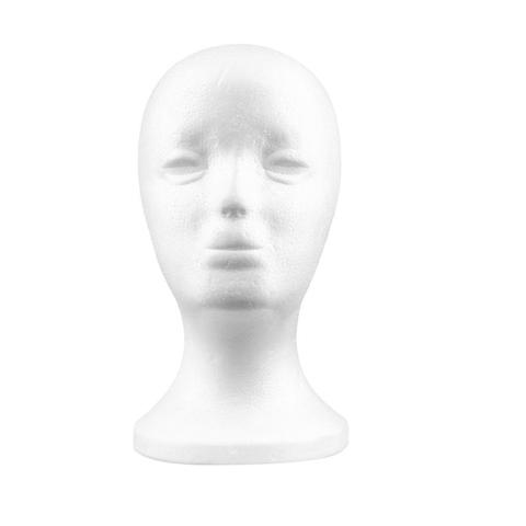 2022 Hot White Female Styrofoam Mannequin Manikin Head Model Foam Sponge Wig Hair Glasses Display Glasses Cap Display Stand ► Photo 1/6