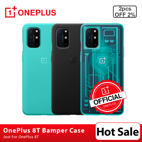 100% Original OnePlus 8T Case Bamper Case Sandstone Karbon Protective Case 3D Tempered Glass Screen Protector For OnePlus 8T 8 T ► Photo 1/6