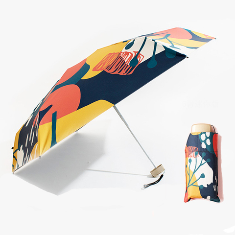 Mini Pocket 5 FoldingSunshade Sunny Umbrella Rain Women Sun Protection UV Umbrella Portable Compact Folding Sun Umbrella ► Photo 1/5